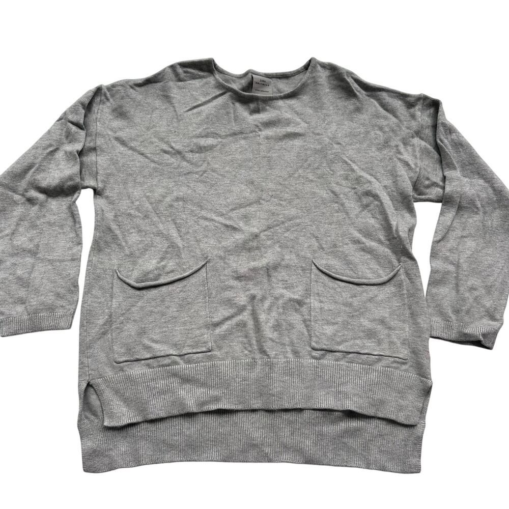 Zara Grey Knit Sweater with Pocket Detail - Size 9/10 - Picture 2 of 5